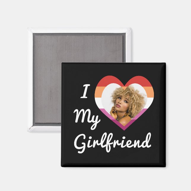 Ich Liebe meine Freundin Lesbian Prix Custom Foto Magnet (Vorderseite/Rückseite)