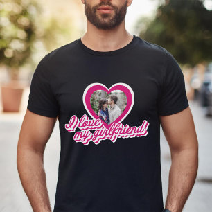 Ich Liebe Meine Freundin Personalisiertes Foto T-Shirt