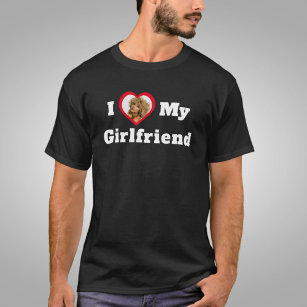 Ich Liebe Meine Freundin Personalisiertes Foto T-Shirt