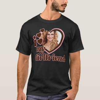 Ich Liebe meine Freundin Pink Brown Foto T-Shirt