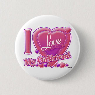 Ich Liebe Meine Freundin pink/lila - Herz Button