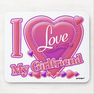 Ich Liebe Meine Freundin pink/lila - Herz Mousepad