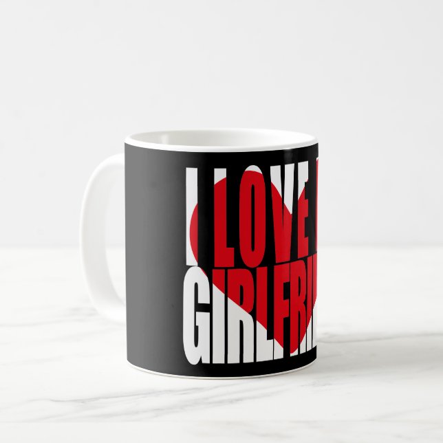 Ich Liebe meine Freundin Red Heart Kaffeetasse (Vorderseite Links)