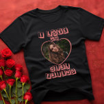 Ich Liebe Meine Freundin rosa Herz Custom Foto T-Shirt<br><div class="desc">Ich Liebe Mein Freundin Herz Custom Foto</div>