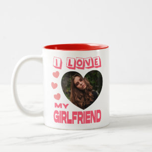 Ich Liebe Meine Freundin rosa Herz Custom Foto Zweifarbige Tasse