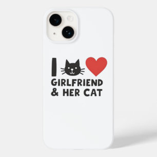 Ich Liebe meine Freundin und ihre Katze" Cat Head  Case-Mate iPhone 14 Hülle
