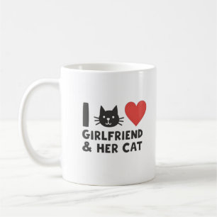 Ich Liebe meine Freundin und ihre Katze" Cat Head  Kaffeetasse