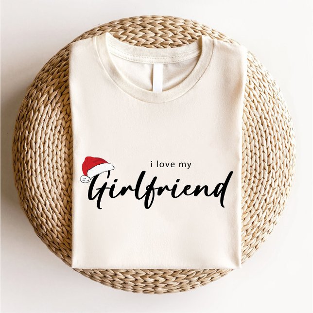 Ich Liebe meine Freundin Weihnachten Trendweiß T-Shirt (I Love My Girlfriend Christmas Trendy White T-Shirt)
