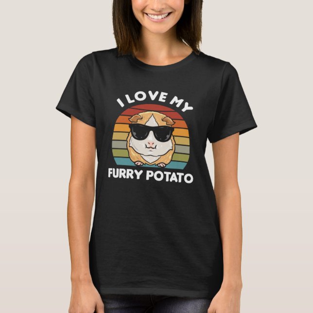 Ich Liebe meine Furry Potato Guinea Pig T-Shirt (Vorderseite)