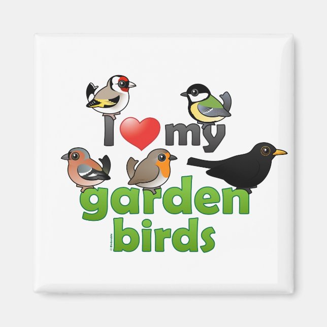 Ich Liebe meine Gartenvögel Magnet (Vorne)