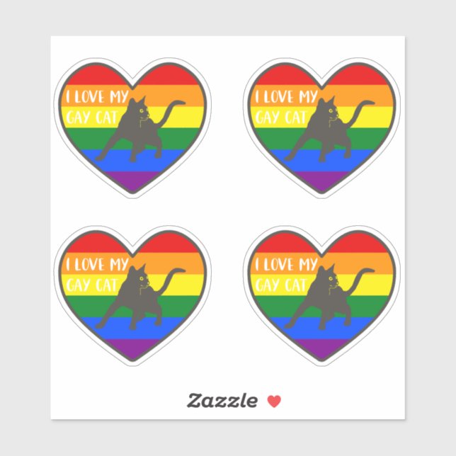 Ich Liebe meine Gay Cat Aufkleber (Blatt)