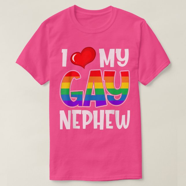 Ich Liebe meine Gay Nephew LGBT Gay Pride monatlic T-Shirt (Design vorne)