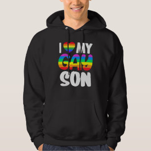 Ich Liebe meine Gay Son Pride LGBT Rainbow Family Hoodie