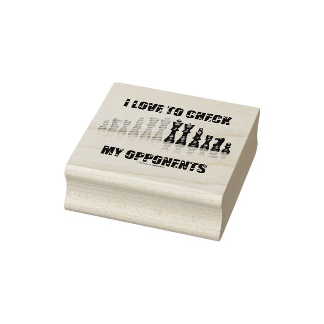 Ich Liebe, meine Gegner zu Karo Reflektion Schach  Gummistempel (Stempel)
