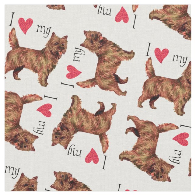Ich Liebe meine gekrönte Cairn Terrier Stoff (Nahaufnahme)
