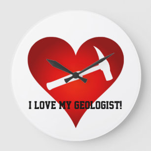 Ich Liebe meine Geologin Numberless Große Wanduhr