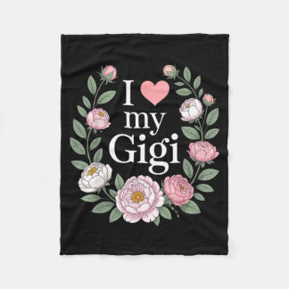Ich liebe meine Gigi Blumenherz Oma  Fleecedecke
