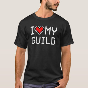 Ich Liebe meine Gilde Pixel Herz Retro Gamer T-Shirt