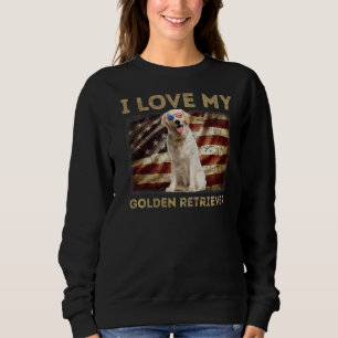 Ich Liebe meine Golden Retriever Vater Mama Americ Sweatshirt