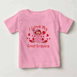 Ich Liebe meine große Oma Rag Puppe & Herz Baby T-shirt