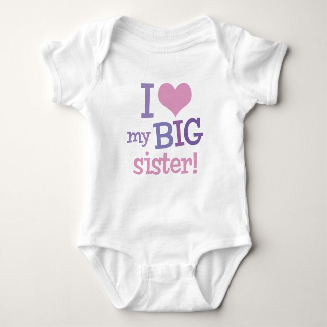 Ich Liebe meine große Schwester Baby Strampler (Vorderseite)