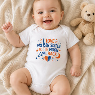 Ich liebe meine große Schwester bis zum Mond und z Baby Strampler