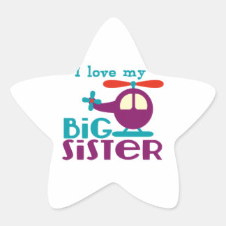 Ich Liebe meine große Schwester Stern-Aufkleber