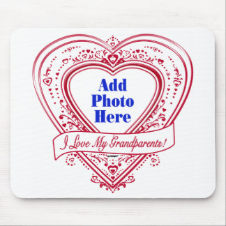 Ich Liebe meine Großeltern! Foto Red Hearts Mousepad