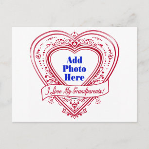 Ich Liebe meine Großeltern! Foto Red Hearts Postkarte