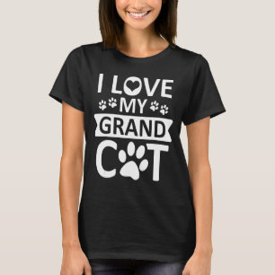 Ich Liebe meine Großkatze Katze Granddad Oma Grand T-Shirt
