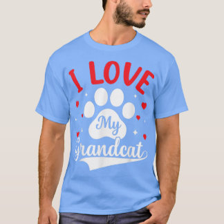 Ich Liebe meine Großkatze, Katze Lover Granddad Om T-Shirt