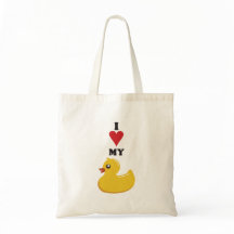 Ich Liebe meine Gummi Duck Tote Tasche