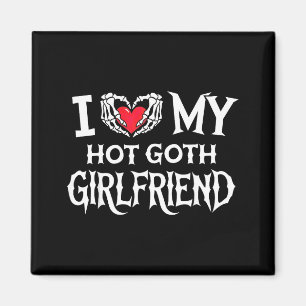 Ich liebe meine heiße goth Freundin Skelett Hand H Magnet