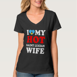 Ich liebe meine heiße Saint Lucian Frau Lustiges M T-Shirt