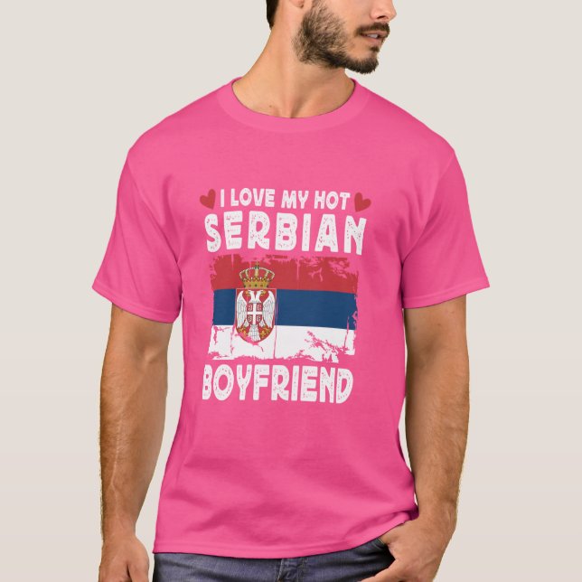 Ich Liebe meine heiße serbische Freundin Couple Se T-Shirt (Vorderseite)