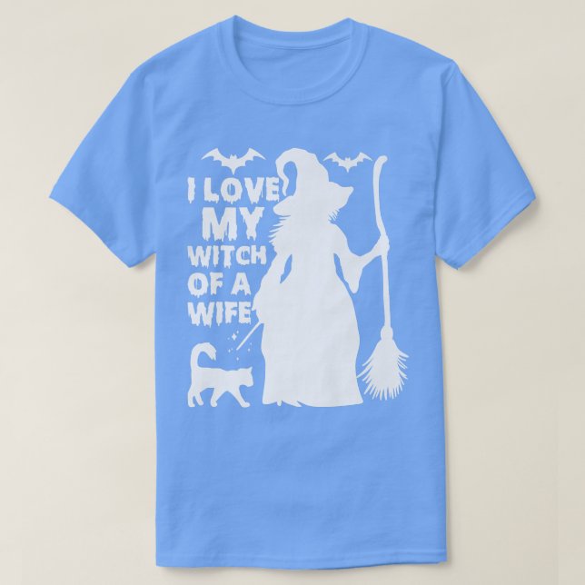 Ich Liebe meine Hexe eines Ehefrau Halloween T-Shirt (Design vorne)