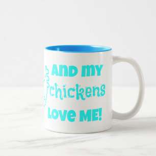 "Ich Liebe meine Hühner - und meine Huhn-Liebe Zweifarbige Tasse
