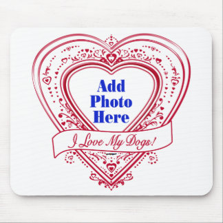 Ich Liebe meine Hunde! Foto Red Hearts Mousepad
