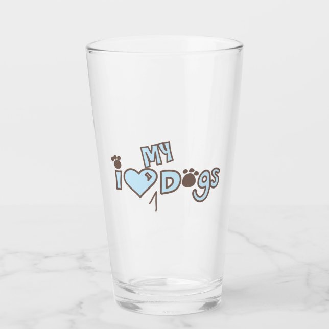 Ich Liebe meine Hunde Glas (Vorderseite)