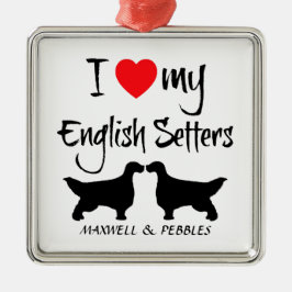 Ich Liebe meine Hunde in Englisch Ornament Aus Metall