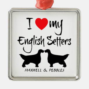 Ich Liebe meine Hunde in Englisch Ornament Aus Metall