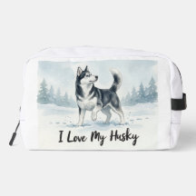 Ich liebe meine Husky-Make-up- und Kosmetiktasche