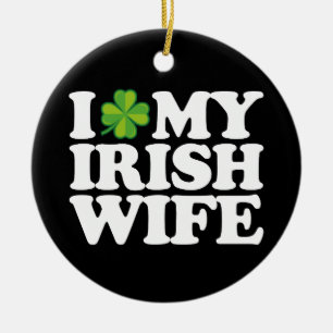 Ich liebe meine irische Frau Lustiges Paar St. Pat Keramik Ornament