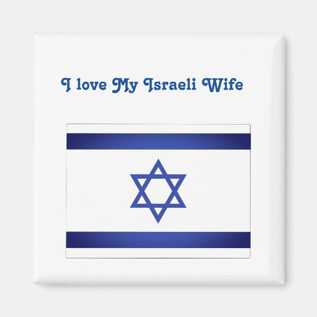 Ich Liebe meine israelische Ehefrau Israel Flaggen Magnet (Vorne)