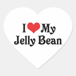 Ich Liebe meine Jelly Bean Herz-Aufkleber