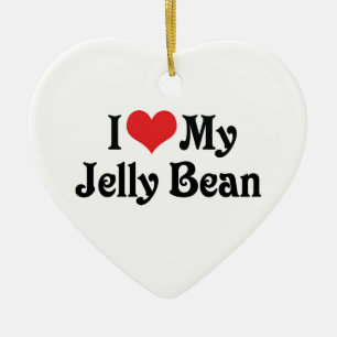 Ich Liebe meine Jelly Bean Keramikornament