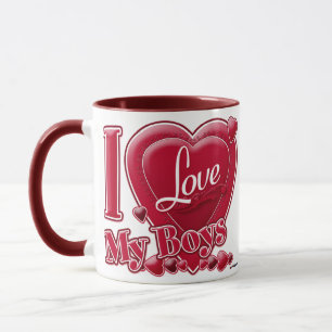 Ich Liebe meine Jungen rot - Herz Tasse