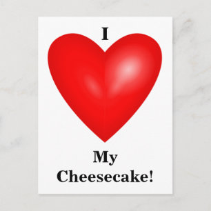 Ich liebe meine Käsekuchen-Postkarte Postkarte