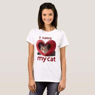 Ich Liebe meine Katze Adorable Love Desk T-Shirt