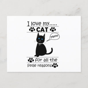 Ich Liebe meine Katze Black Cat Postkarte
